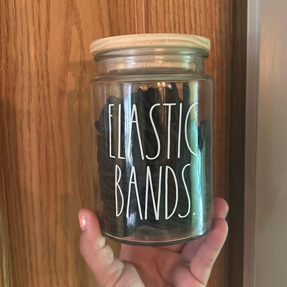 Rae Dunn Hair Tie Jar